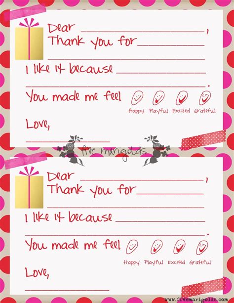 Printable Gift Note